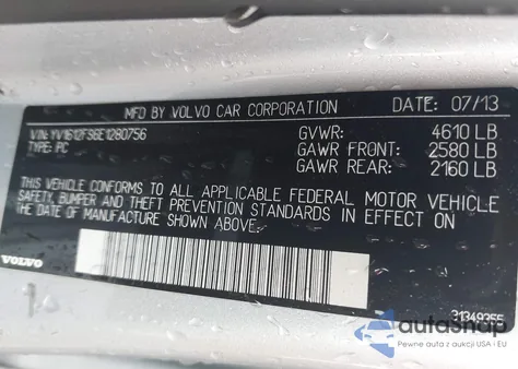 2014 Volvo S60 T5 Platinum from USA, damaged, VIN YV1612FS6E1280756